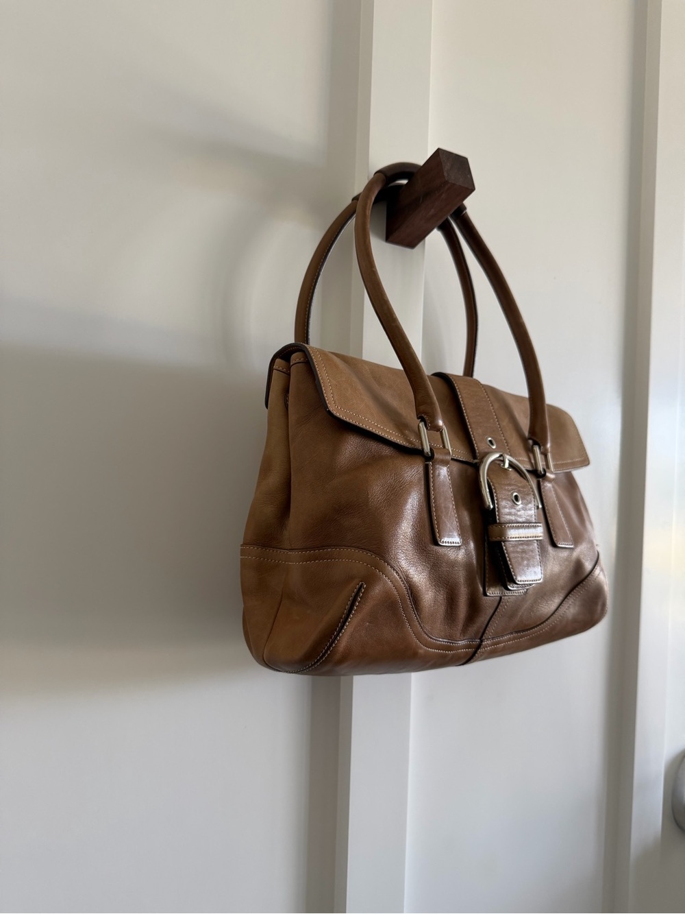COACH Soho Brown Leather Buckle-Flap 9550 Vintage Shoulder Bag - Picture 4 of 12